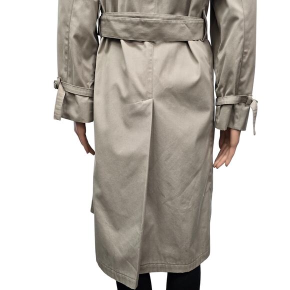 Vintage London Fog Iconic Trench Coat 8 Pet Double Breasted Belted Union Made 8P - Picture 7 of 12